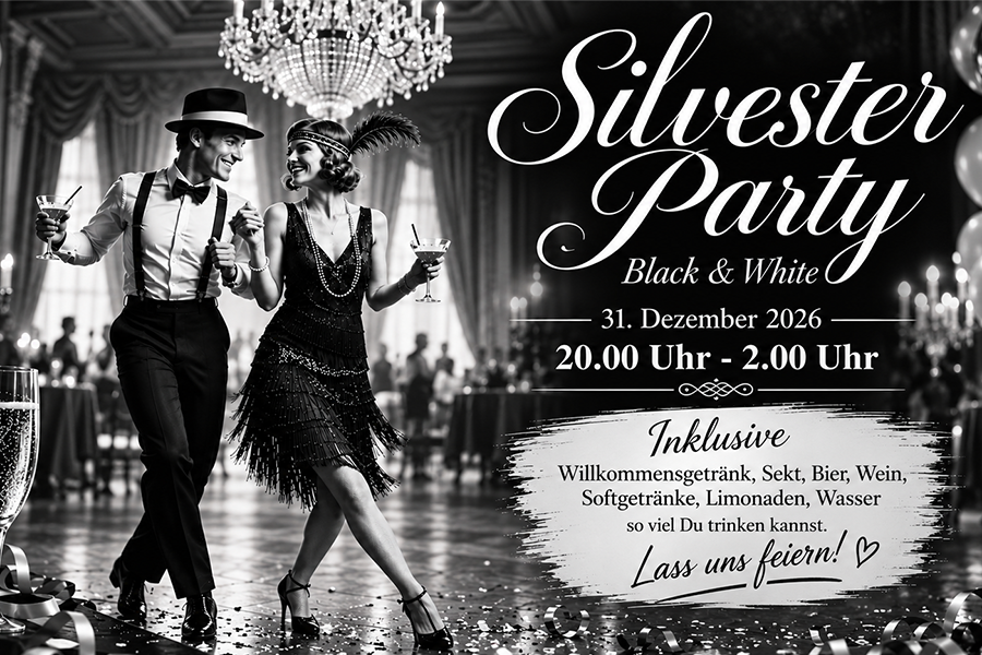 Silvesterparty - Black & White
© KI-generiert Silvesterparty - Black & White